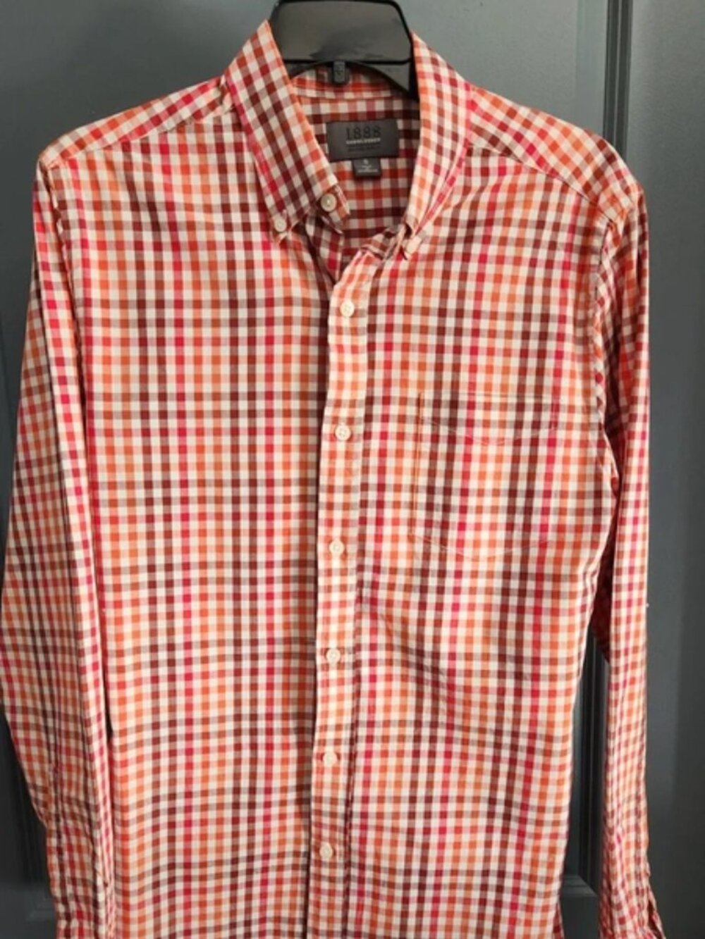 Saddlebred 1888 tailored fit poplin long sleeve button-up